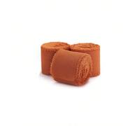 5 pièces Glands en ruban de mousseline de soie terracotta faits à la main, 1,57 po X 196 po, design à bord effiloché. Convient pour les invitations de mariage, les bouquets de mariée, les mariages d'a