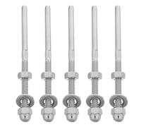 5 Pièces Goujon Fileté pour Câble 1/8 Acier Inoxydable, Raccord | Structure Écrou et Rondelle Intégrés, Finition Argentée, pour Poteaux Métalliques et Usage Terrasse