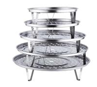 5 pièces Grille à vapeur ronde,Grille vapeur verticale,Grille à vapeur,Support à vapeur en acier inoxydable,Convient aux cuisines domestiques avec pince à grill.(18/20/22/24/26 cm)