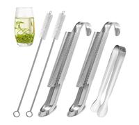 5 Pièces Infuseur Thé En Acier Inoxydable Réutilisable Et Sûr Filtre à Thé Tube Facile à Nettoyer Maille Fine Passoire à Épices Herbes Infuseur Pour Thé Épices(COLOR:argent+blanc)