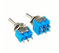 5 pièces interrupteur à bascule à levier Miniature unipolaire Double jet marche-arrêt-marche/marche 120VAC 6A 1/4 pouces montage MTS-102 103 202 203(MS-203)