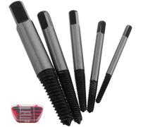 5 Pièces Kit D’extracteurs de Vis Métriques en Acier Noir | Coffret Portable, pour Vis Grippées et Fixations Abîmées, Usage Bricolage Maison et Mécanique