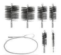 5 Pièces Kit de Hérisson Ramonage, Goupillon Métallique, Kit Ramonage Poêle à Granulé, Le Nettoyage des Gaines Souples, Le Nettoyage des Tuyaux de Poêle et L'élimination de la Rouille