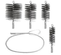5 Pièces Kit de Hérisson Ramonage, Goupillon Métallique, Kit Ramonage Poêle à Granulé, Le Nettoyage des Gaines Souples, Le Nettoyage des Tuyaux de Poêle et L'élimination de la Rouille
