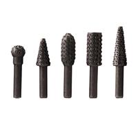 5 Pièces Lime Rotative Électrique pour Bois, Têtes | Acier Inoxydable, Noir, pour Sculpture et Perçage du Bois, Texture Dure, Léger, Facile à Transporter