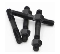 5 pièces M8 M10 Grade 8.8 tige en acier au carbone Double filetage vis jeu d'écrous hexagonaux goujon vis tige goujon boulon écrous hexagonaux(30mm,M10 5pc (set))