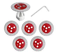 5 Pièces Mini Disque Diamant, 50mm Disque Carrelage Lame de Diamantée | et 1 M14 Filetage Bride, pour Verre Jade Cristal Bouteilles Pierre Artificielle Porcelaine, Connexion à 1 trou et 3 Trous