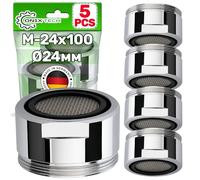 5 Pièces Mousseur Robinet de Cuisine et de Salle de Bains M-24x100 | Concu pour Économiser en Eau - MADE IN GERMANY - Garantie de 5 Ans - ONIX TECH