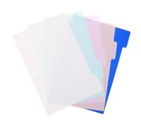 5 Pièces Page de Séparation pour Index de Classeur A5 3 Trous PP | Intercalaires de Classeur avec Onglets, Séparation de Page, Organisation des Documents, Usage Bureau École