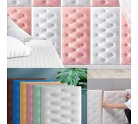 5 pièces Panneaux muraux en mousse avec relief en faux, autocollants muraux en mousse gaufrée doux et texturés, réutilisables et découpables, idéaux pour la décoration de la chambre, l'isolation sonor