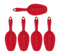 5 Pièces Pelle à Glace Mini en PP Rouge pour Cubes et Popcorn | Légère et Facile à Manier, Usage Bar et Buffet Maison, Design Polyvalent, Cuisine et Service