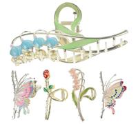 5 Pièces Pince à Cheveux Ancienne en Alliage, Fixation Facile | Style Élégant et Délicat, Usage Quotidien, Accessoire Capillaire Coréen, Clip Mâchoire
