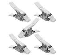 5 Pièces Pince D'arrière-plan Robuste de 6 Pouces | Métal et Pvc, Usage Intérieur en Photographie, Maintien Ferme, Couleur Blanche, Compatible Toile de Fond