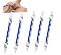 5 Pièces Pinceaux En Silicone Art Nail, Double Tête Pinceau Ongles, Outils Pour Art Nail, Kit De Pinceaux À Double Pointe Pour Ongles, Stylo À Strass Pour Sculpture Et Modelage D'effets 3D