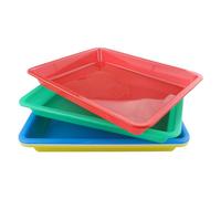 5 Pièces Plateaux D'Art Plastique, Plateau de Service Multicolore Plateaux D'Activités de Jeu Plateau Organisateur Anti-Dérapant pour Travaux Manuels, École, Maison (28 x 21 x 3cm)