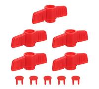 5 pièces Poignée de Vanne à Bille 7x2,6x2,5cm en Plastique Rouge | Commande de Remplacement, Prise à Ailettes Pratique, pour Toilettes et Coupure d'Urgence en Plomberie