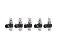 5 pièces pousser pour connecter la vanne de contrôle du débit d'air, tube de 8 mm OD x 1/4" filetage mâle type L vanne d'accélérateur à angle droit raccord rapide connecteur pneumatique coudé pratique