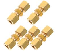 5 Pièces Raccord à Compression pour Tube en Cuivre 1/4 Od X 1/4 Od | Union Égale, Étanchéité Fiable, Renforcée, Usage Simple, pour Raccordement de Tuyaux et Assemblage