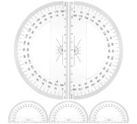 5 Pièces Rapporteur Demi-cercle en Plastique 180° | Léger Surface Lisse, Usage Scolaire, Format Transparent, pour Élèves, Dessin Technique et Géométrie