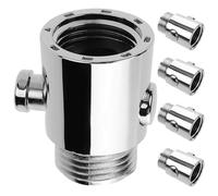 5 Pièces Robinet D’arrêt Bouton-poussoir, Régulation D’eau G1/2 | ABS Argenté, Activation D’une Main, Pause du Flux, pour Bras et Flexible de Salle de Bain