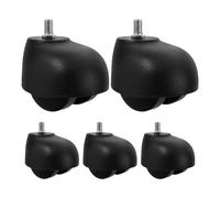 5 Pièces Roulettes de Chaise de Bureau M8 en Métal et Plastique | Tige Vissée 0,39 Pouce, Pivot Flexible, Faible Résistance au Roulement, Usage Bureau et Tapis