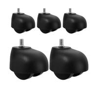 5 Pièces Roulettes de Chaise de Bureau M8 Noires | Installation sans Outil, Roulement Fluide et Pivot Réactif, pour Sols Durs et Moquette