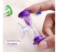 5 pièces Sablier miniature incassable en plastique de 2 minutes avec ventouse, sablier rotatif pour le brossage des dents, la cuisine, les jeux, la salle de classe, sablier Taille Unique,Couleur aléat