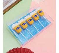 5 pièces/set Bougies d'anniversaire en forme de bouteille de bière jaune, décorations de gâteau de conception de dessin animé convenant pour la Fête des Pères et les anniversaires bougie à bièreCire