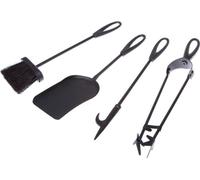 5 pièces set de cheminée noir support pince de cheminée crochet balai pelle