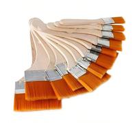 5 pièces Set de pinceaux à peinture en nylon, manche en bois, convient pour la peinture DIY, les artistes, les étudiants, les amateurs d'art, fournitures de rentrée scolaire Taille UniquePolyamide