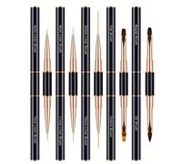5 pièces Set de pinceaux pour nail art, pinceaux à double extrémité pour tracer des lignes longues, des lignes fines, des dégradés et des nail arts 3D, convient pour le vernis gel et la peinture sur o