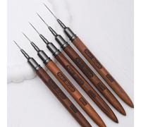 5 pièces/set Pinceau de traçage pour ongles avec manche en bois, set de stylos de dessin pour ongles pour lignes longues, petits détails et peinture fine. Pinceau pour lignes de ruban adhésif pour nai