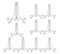 5 pièces/set Porte-assiette en plastique transparent, support d'assiette, présentoir d'assiette, étagère de plateau 6 pouces-5pcs,7 pouces-5pcs,8 pouces-5pcs,9 pouces-5pcs,10 pouces-5pcs,6 pouces -1pc