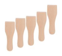 5 Pièces Spatule Cuisine en Bois, Racloir de Cuisson Pratique | Bois Khaki, Poignée Ergonomique Facile à Saisir, Léger et Robuste, pour Crème de Gâteau et Cuisson
