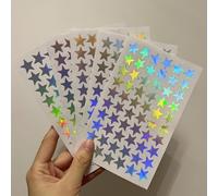 5 pièces Stickers laser dégradé design étoiles, fournitures scolaires, rentrée scolaire Taille UniquePapetier