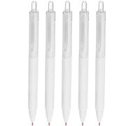 5 pièces Stylo Gel à Encre Rapide St à Bouton, Blanc | Recharge PP, Corps Ergonomique, Écriture Quotidienne, Carnet et Pages D’Album, Clip de Transport