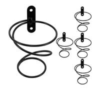 5 Pièces Support à Vin Mural Spiralé Bouteille, Fer Noir | Installation Murale, Vis Incluses, Design Moderne Minimaliste, Usage la Cuisine ou Bar, Rangement Compact