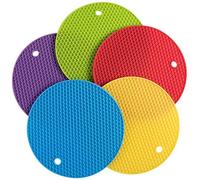 5 pièces tapis de dessous de plat en silicone tapis antidérapants pour la cuisson des plats de casserole et du pot de cuisine