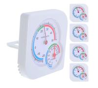 5 Pièces Thermomètre-hygromètre D'ambiance Analogique Blanc | Mesure Double Température et Humidité, Pose Murale Table, Usage Intérieur Extérieur, Format Mini