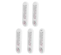 5 Pièces Thermomètre Numérique Hygromètre Mural Multifonction | Plastique Blanc, Usage Intérieur ou Extérieur, Mesure Murale, Adapté à Serrage et Pièce