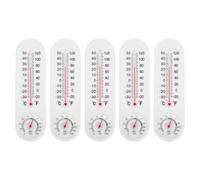 5 Pièces Thermomètre Numérique Mural en Plastique Blanc | Mesure Minimale et Maximale, Design Multifonction, Usage Maison ou Serrage, Format Long, Fixation Murale