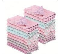 5 Pièces Torchon De Cuisine, Non-pelucheux, Absorbant, Résistant À L'huile, Nappe, Torchon, Serviette À Main, Multi-usage 25x25cm,15x25cmPolyester