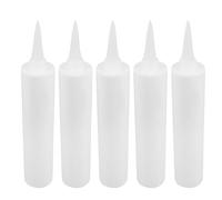 5 Pièces Tube de Mastic Rechargeable 330ml, Plastique Blanc | Remplissable, Étanchéité et Usage Pratique, Salle de Bain, Chantier, Carrelage et Verre
