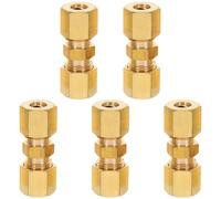 5 Pièces Union de Tube Égale en Cuivre 3/16 Od X Od | Connexion Stable, Étanchéité, Usage Pratique, Finition Or, pour Tuyau et Tube