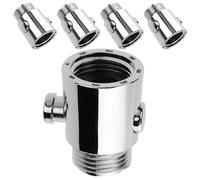 5 Pièces Vanne D'arrêt à Bouton G1/2'' pour Tuyau Salle de Bain | ABS Argenté, Installation Rapide et Usage Main, Pause D'eau pour Flexible et Tuyau