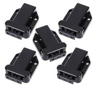 5 Pièces Verrou de Porte de Placard à Poussoir, Loquet Caché ABS | Mécanisme Auto-rétractable, Bords Arrondis, Montage en Applique, Aspect Discret, Adapté aux Portes sans Poignée