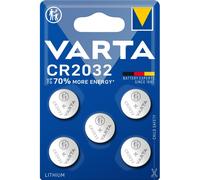 5 Piles CR2032 Varta Bouton Lithium 3V