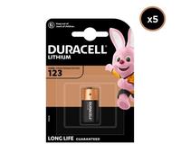 5 Piles Duracell Lithium 123