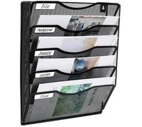5 Poches Maille Mur Porte-Fichiers Bureau Suspendu Dossier Dossier Magazine Rack Courrier Trieur Bin étiquette porte-nom incluse, n