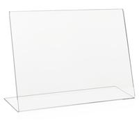 5 présentoirs VITAdisplays® format A4 horizontal, modèles : présentoir de comptoir, présentoir en L, présentoir pour affiches, présentoir publicitaire, inclinable, fabriqués en plexiglas d'origine